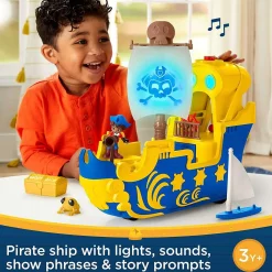 Cheapest 👏 Fisher Price Santiago of the Seas El Bravo Pirate Ship Playset [Lights & Sounds, Frustration Free Packaging] 🤩 -Sonic the Hedgehog Sales 194735137336 inset2