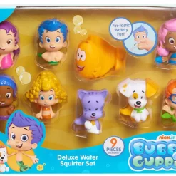 Outlet ✔️ Bubble Guppies Gil, Gobby, Oona, Bubble Puppy, Deema, Molly, Nonny, Mr. Grouper & Bubble Kitty Deluxe Bath Water Squirter 9-Pack Set 😍