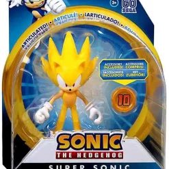 Promo 👍 Sonic The Hedgehog Basic Wave 3 Super Sonic Action Figure [Modern, with Super Ring] 😀