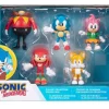 Promo ❤️ Sonic the Hedgehog Classic Collection Dr. Eggman, Kunckles, Sonic, Tails & Amy Exclusive Action Figure 5-Pack 😉