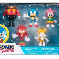 Promo ❤️ Sonic the Hedgehog Classic Collection Dr. Eggman, Kunckles, Sonic, Tails & Amy Exclusive Action Figure 5-Pack 😉