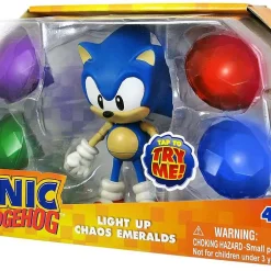 Hot Sale 🧨 Sonic The Hedgehog Sonic Action Figure [Light Up Chaos Emeralds] 🎁